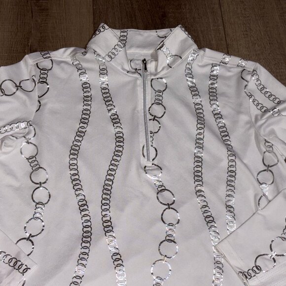 San Soleil 1/4 Zip Golf Sun Top Size Small Long Sleeve White - Picture 2 of 10